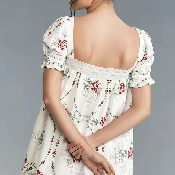 Lulu Rose Embroidered Mini Dress EUC - Picture 4 of 14